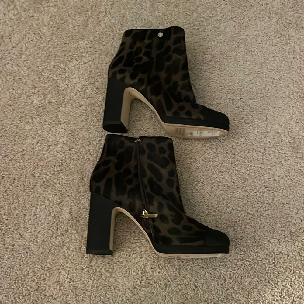 Karl Lagerfeld Leopard Print Heeled Boots